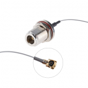 Solwise IPAX / U.FL to Female N Chassis Socket Cable - 25cm - IPAX-NCSKT25