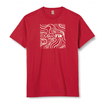 MikroTik T-shirt Square/Swirl Design - Red (Size M)