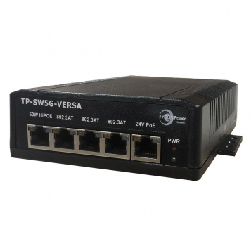 Tycon 5 Port DC PoE Switch 48/24V DIN-Mount - TP-SW5G-VERSA