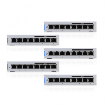Ubiquiti UniFi 8 Port 60W PoE Network Switch 5 Pack - US-8-60W-5